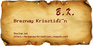 Breznay Krisztián névjegykártya